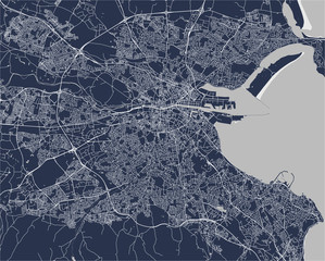 Fototapeta premium Mapa Dublina, Irlandia