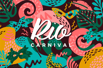Brazil carnival. Vector illustration with trendy abstract elements.