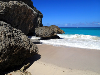 beautiful beach with rocks in Barbados