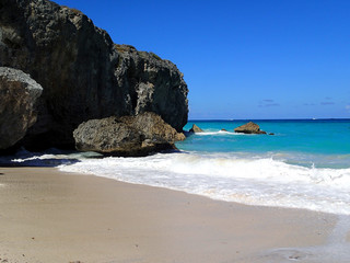 beautiful beach with rocks in Barbados
