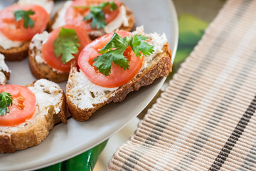 Bruschetta, Italian antipasto, starter, appetizer