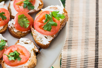 Bruschetta, Italian antipasto, starter, appetizer