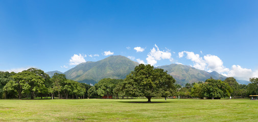Panoramic View of Avila Mountain in a sunny day in Caracas, Venezuela