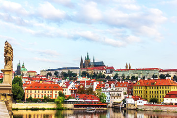 Fototapeta premium View from the Charles Bridge on the Lesser Town of Prague