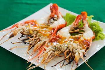 delicious grilled river prawn, Thailand