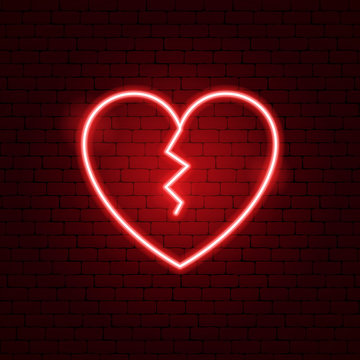 Vettoriale Stock Broken Heart Neon Sign | Adobe Stock