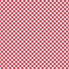Smooth Diagonal Gingham Seamless Pattern - Smooth diagonal red and white classic gingham texture