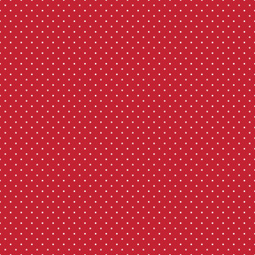 Polka Dots Seamless Pattern - Tiny white polka dots on red background