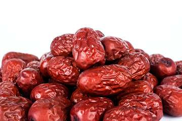 Red dates on white background