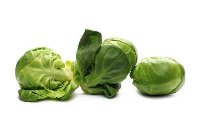 Brussels sprouts isolated on white background