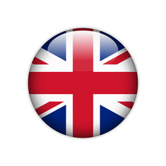 Flag of Great Britain on a button. Vector