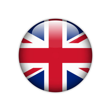 Flag of Great Britain on a button. Vector