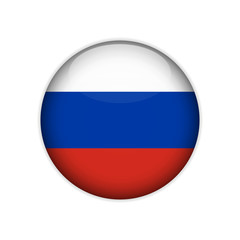 Flag of Russia on a button. Vector