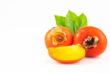 persimmon on white background	
	
