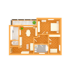 3d interior illustration rendering of furnished home apartment