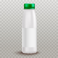 Yogurt.Plastic bottle.Banner.Realistic.Vector illustration