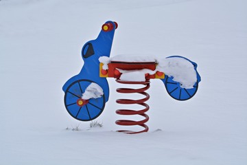 bike in snow - Powered by Adobe