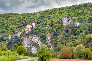 Fototapeta premium Rocks near Saint-Cirq-Lapopie, France