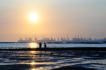 Naklejka premium Sunset in Pak Lai
