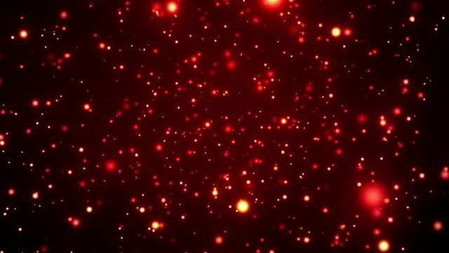 4K Red glowing space particles