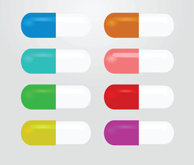 Colorful drugs set. vector illustration