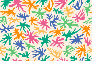 Seamless pattern with abstract spots and blots. Abstract background for design textiles, paper, wallpaper