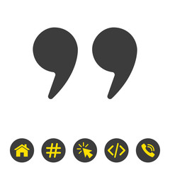 Quote icon on white background.