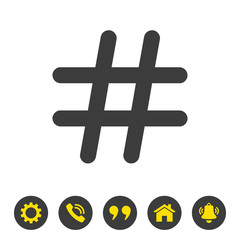 Hashtag icon on white background.