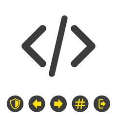 Code icon on white background.