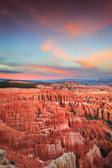 Brilliant Sunset at Bryce Canyon National Park at Inspiration Point Overlook