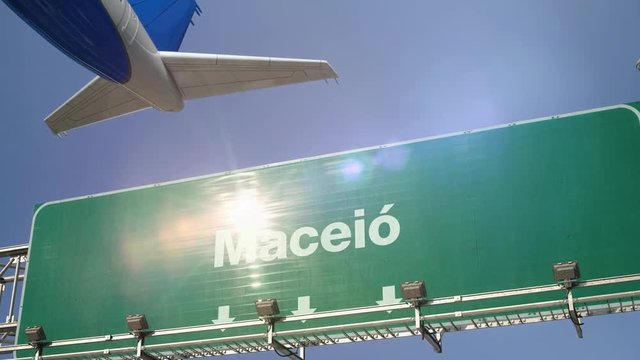 Airplane Take off Maceio.Portuguese