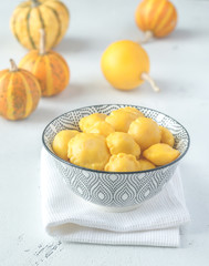 Bowl of pattypan squash