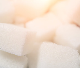part of sugar cubes background close up
