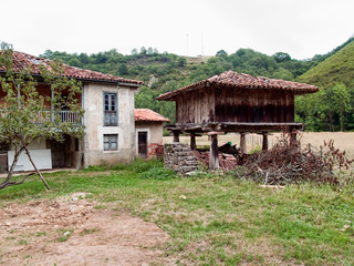 Fototapeta na wymiar Orreo old typical construction at Asturias north of Spain