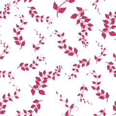 seamless background with  pink branches, vector illustration