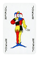 Joker playing card - isolated on white (clipping path included)