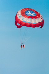 Tandem parasailing in Cancun