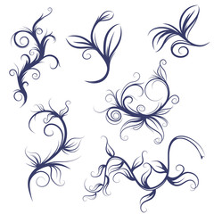 Fototapeta na wymiar patterns and curls, isolated on white background, vector