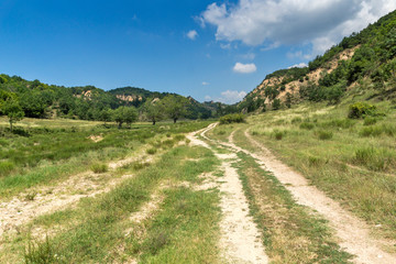 Fototapeta na wymiar Summer Landscape near village of Zlatolist and Melnik sand pyramids, Pirin Mountain, Blagoevgrad Region, Bulgaria