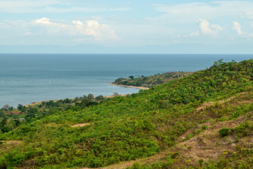 Fototapeta na wymiar Driving along the shores of Lake Malawi, Malawi