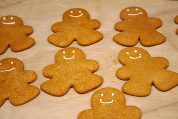 Christmas gingerbread man making process