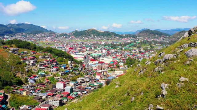 Colorful Houses in aerial view, La Trinidad, Benguet, Philippines