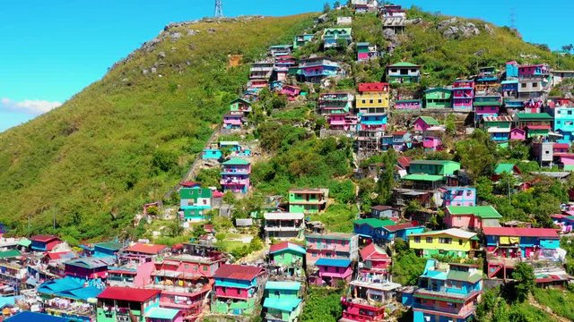 Colorful Houses in aerial view, La Trinidad, Benguet, Philippines