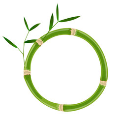 Green bamboo circle frame
