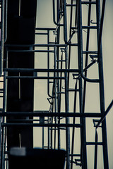 scaffolding on a building in Montreal Quebec Canada