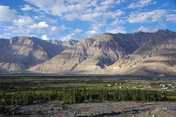 Landscape in the Nubra valley in Ladakh, India