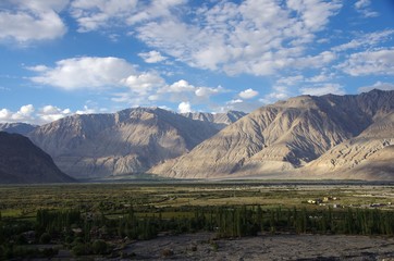 Landscape in the Nubra valley in Ladakh, India