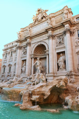Fototapeta na wymiar The Trevi fountain is one of the most famous fountains in the world , Rome, Italy.