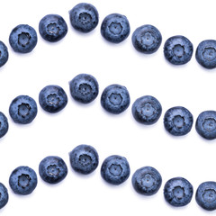 Seamless pattern with fresh blueberries on white background.