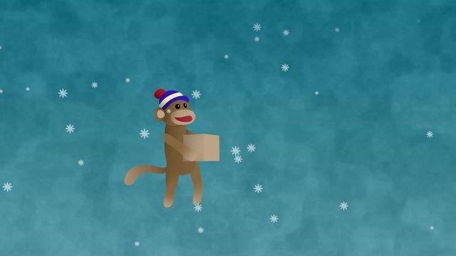 Winter sale brought by cute sock monkey